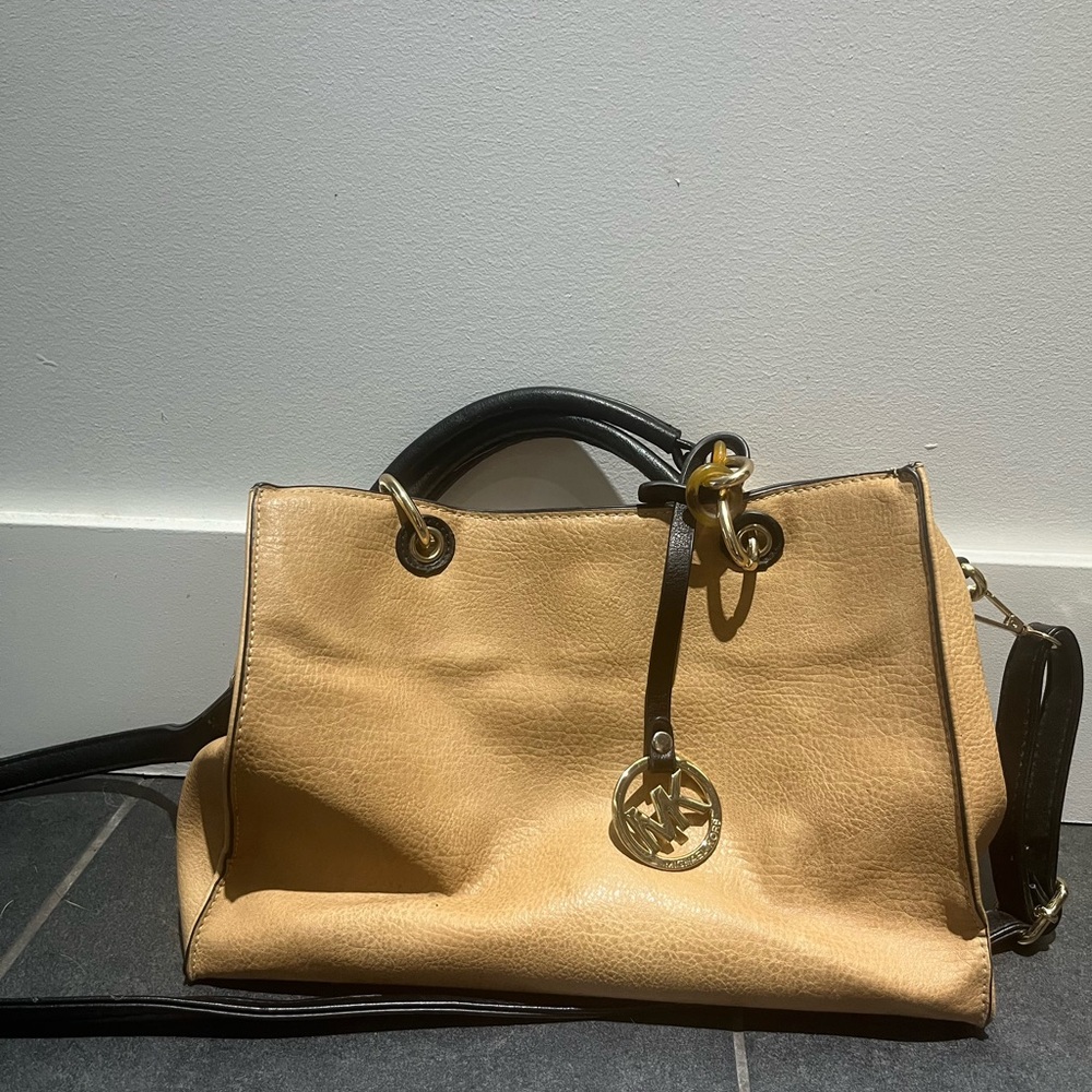 Michael Kors Camel and Black Crossbody Bag